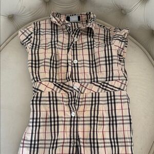 Authentic Burberry Kids Plaid Button-Down Dress